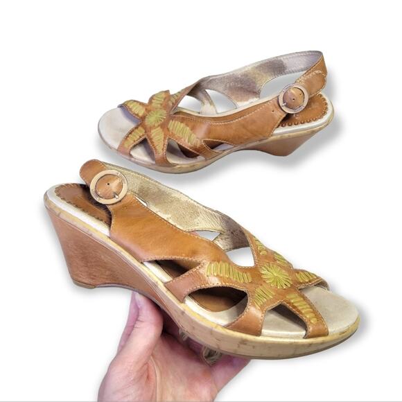 Pikolinos Wedge Sandals Crema Slingback 6.5/7 - Picture 10 of 10